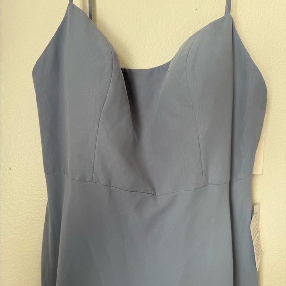 NWT Jenny Yoo Shoshanna Dress Cambray Luxe Chiffon Blue Size 12 - Picture 4 of 10